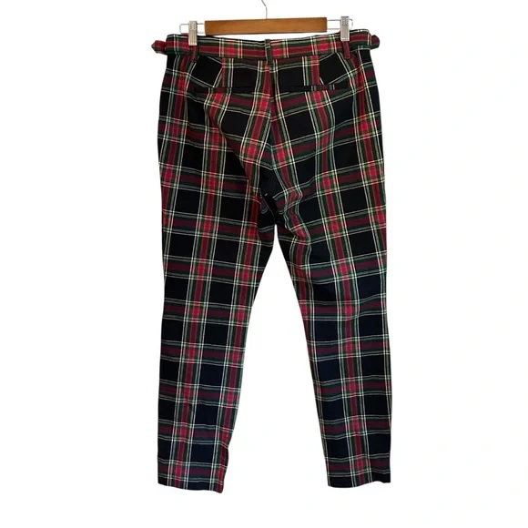 GAP Skinny Ankle Tartan Plaid Career Casual pants Women’s SZ 10 Tall Red Black - Picture 5 of 9